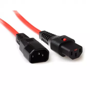 ACT maitinimo laidas su užraktu C13 IEC Lock C14 raudonas 3 m PC1387 230V 10A