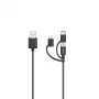 Hama 00200617 USB kabelis USB 2.0 0,75 m USB A / USB C / Micro USB A / Lightning juodas