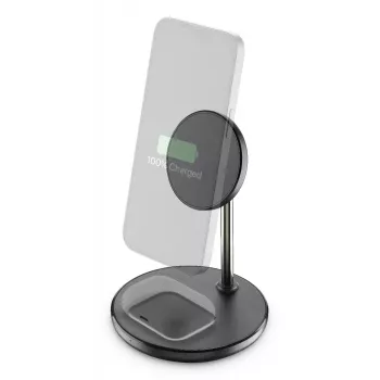 Cellularline Mag Duo belaidis įkroviklis 2-in-1 magnetinis laikiklis Apple įrenginiams