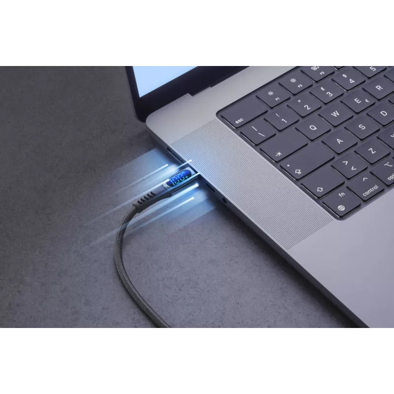 Cellularline Display Cable USB-C laidas su integruotu LCD ekranu