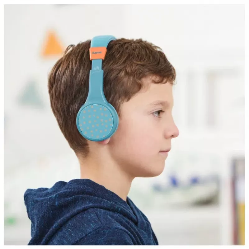 Belaidės ausinės Hama Teens Guard II su Bluetooth, mėlyna/oranžinė