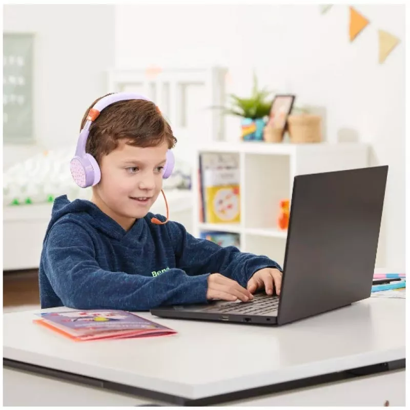 Hama Teens Guard II belaidės ausinės su mikrofonu, USB Type-C, Bluetooth, oranžinė, violetinė