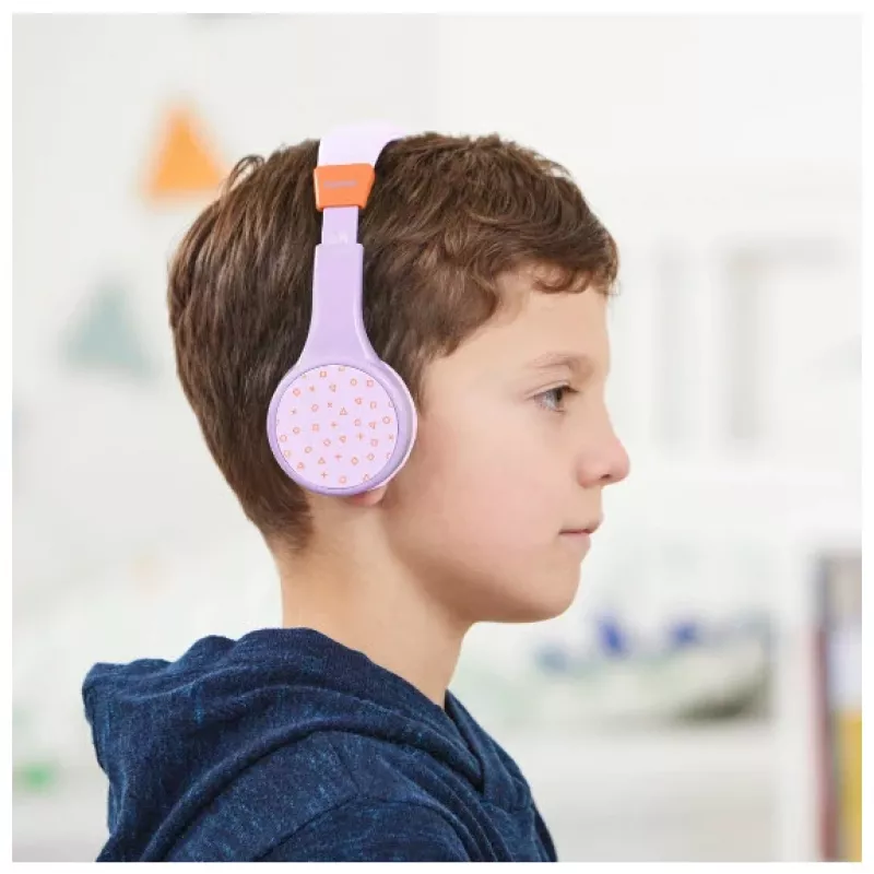Hama Teens Guard II belaidės ausinės su mikrofonu, USB Type-C, Bluetooth, oranžinė, violetinė