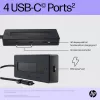 HP 4K USB-C Multiport Hub, USB Type-C, USB Type-C, 10000 Mbit/s, 3840 x 2160, Juoda, 65 W
