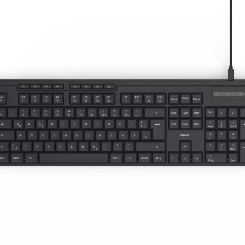 Hama CK-200 klaviatūra Namai/Biuras USB QWERTZ Vokiška Juoda