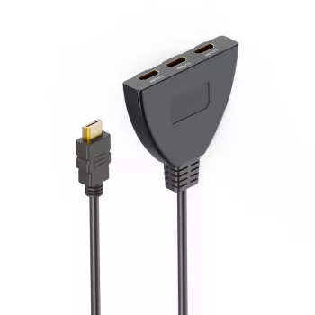 Hama 00205101 HDMI laidas 0,55 m, HDMI A tipas (standartinis) – 3x HDMI A tipas (standartinis), juodas