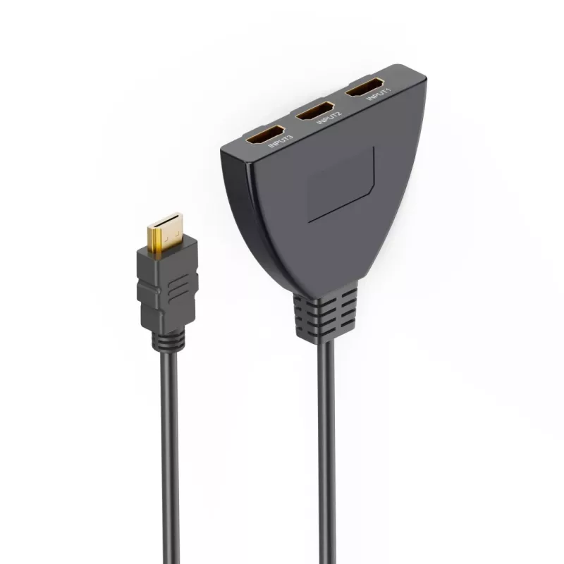 Hama 00205101 HDMI laidas 0,55 m, HDMI A tipas (standartinis) – 3x HDMI A tipas (standartinis), juodas