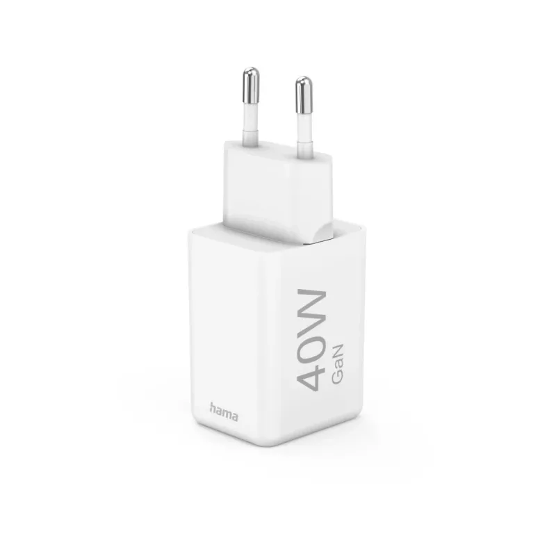 Hama 00201989 Greitasis 40W įkroviklis su dviem USB-C prievadais, baltas
