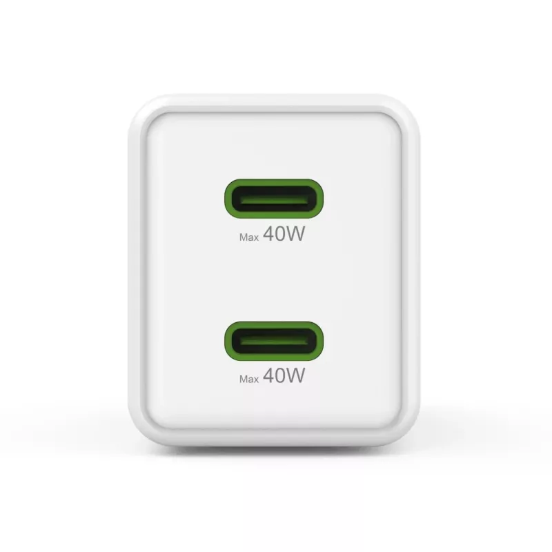 Hama 00201989 Greitasis 40W įkroviklis su dviem USB-C prievadais, baltas