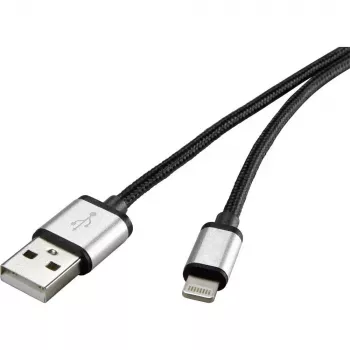 Lightning laidas Renkforce RF-4683966 3m juodas sidabrinis