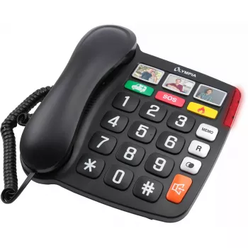 Analoginis telefonas Olympia 4500 juodas baltas
