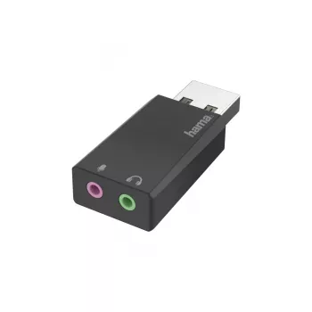 Hama 00200323 lyties keitiklis USB į 2x3,5 mm juodas