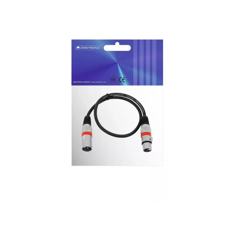 Audio kabelis Omnitronic 30220401 0,5 m XLR 3-pin juodas