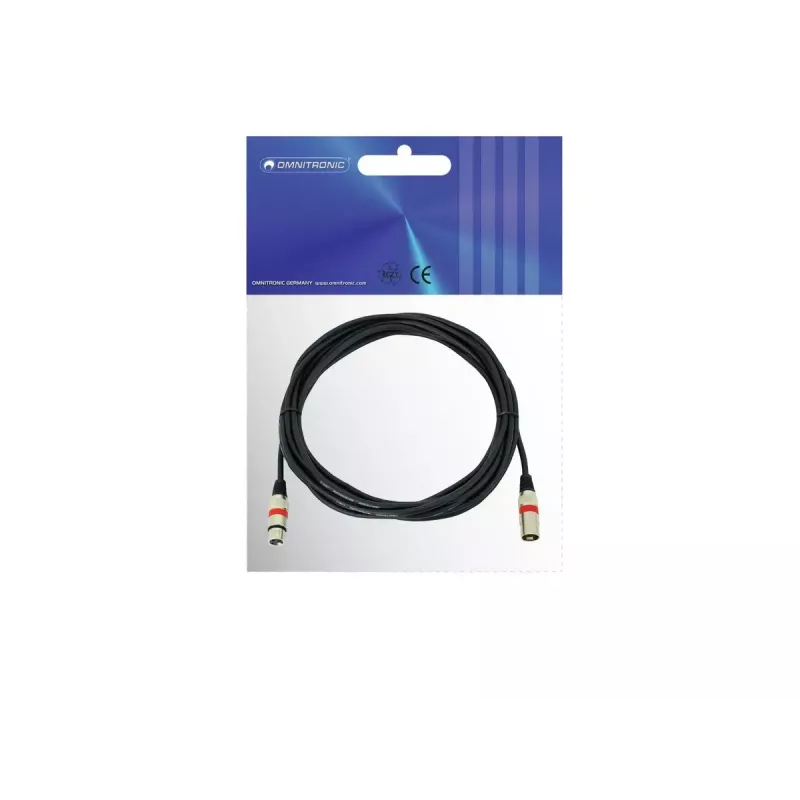 Audio kabelis XLR 3 kontaktų Omnitronic 3022052R 7,5 m Juodas