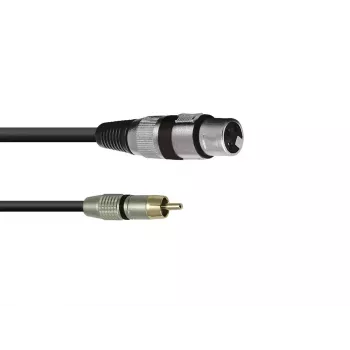 Audio kabelis XLR (3 kontaktų) RCA Omnitronic 3022075J 0,15 m Juodas