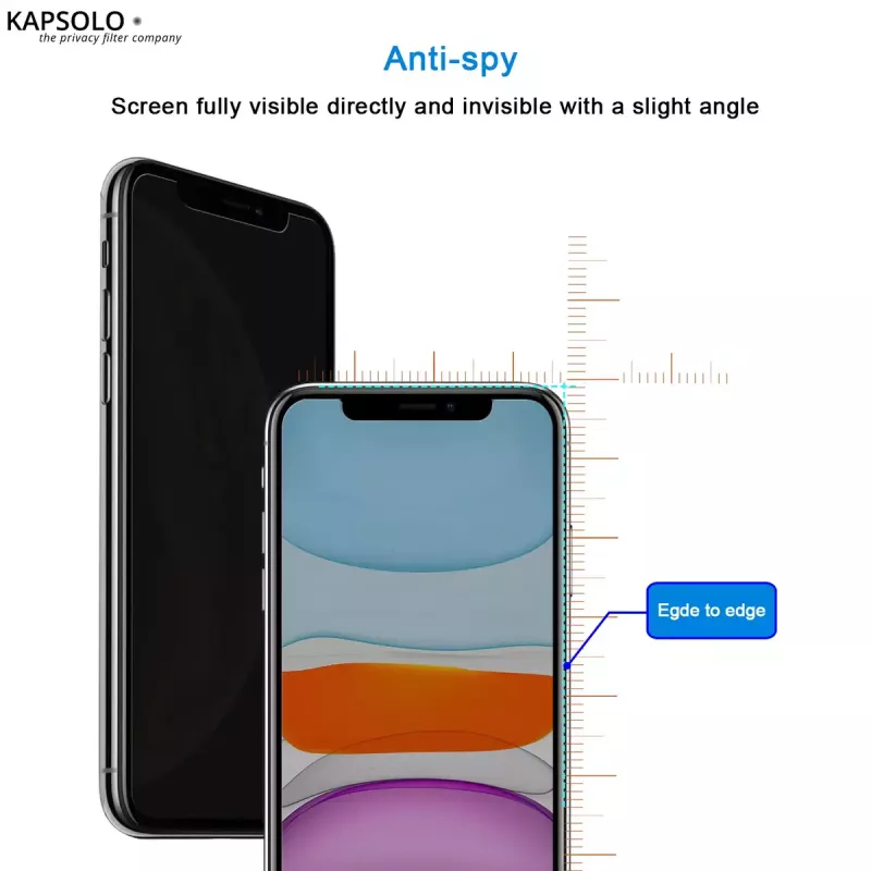 Apsauginis stiklas KAPSOLO Privacy iPhone 11 Pro XS X