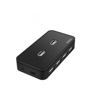 USB šakotuvas HAMA 00200123 — 7 prievadų USB 2.0 šakotuvas, 480 Mbit/s, juodas, 1,1 m kabelis