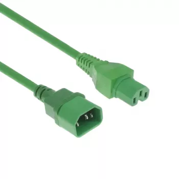 Maitinimo laidas C14 - C15 žalias 0,6 m ACT AK5302 250 V 10 A