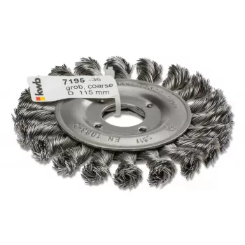 Šepečio ratas vielinis KWB 719536 11,5 cm, kotelio skersmuo 2,2 cm