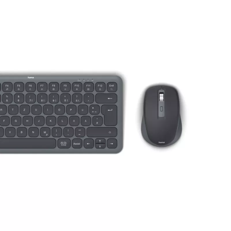 Hama WKM-500 belaidė klaviatūra ir pelė RF + Bluetooth QWERTZ juoda