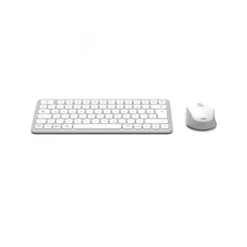 Hama WKM-500 belaidė klaviatūra su pele, USB + RF + Bluetooth, QWERTZ, pilka/balta