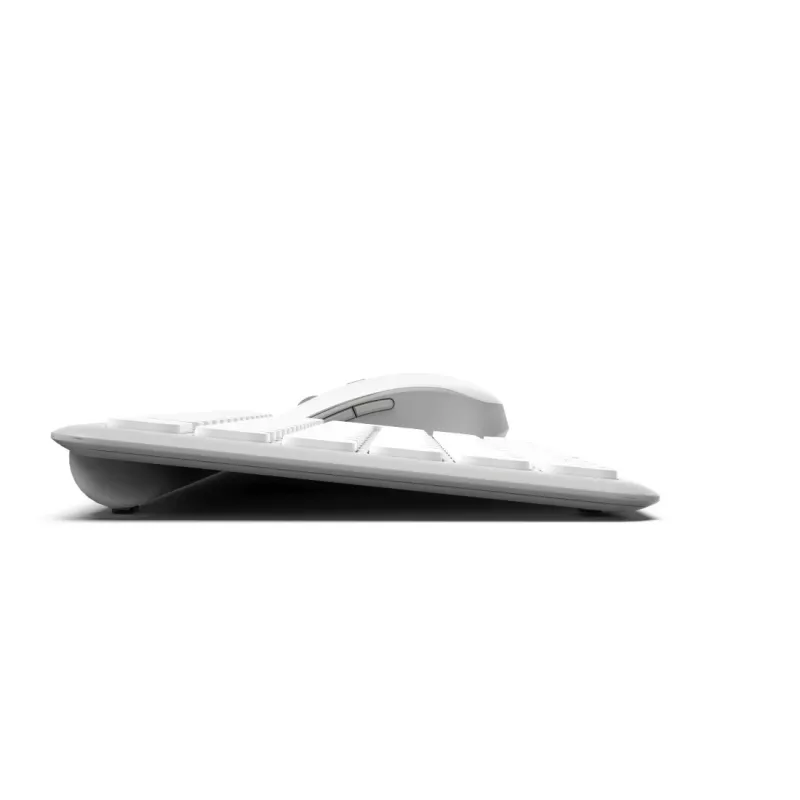 Hama WKM-500 belaidė klaviatūra su pele, USB + RF + Bluetooth, QWERTZ, pilka/balta