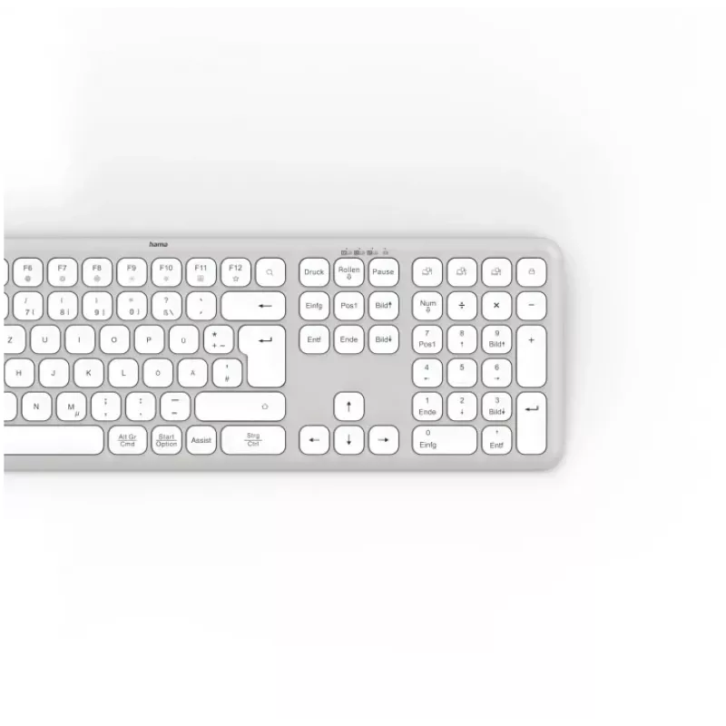 Hama WK-550 klaviatūra Namai/Biuras RF belaidė + Bluetooth QWERTZ vokiška Pilka, Balta