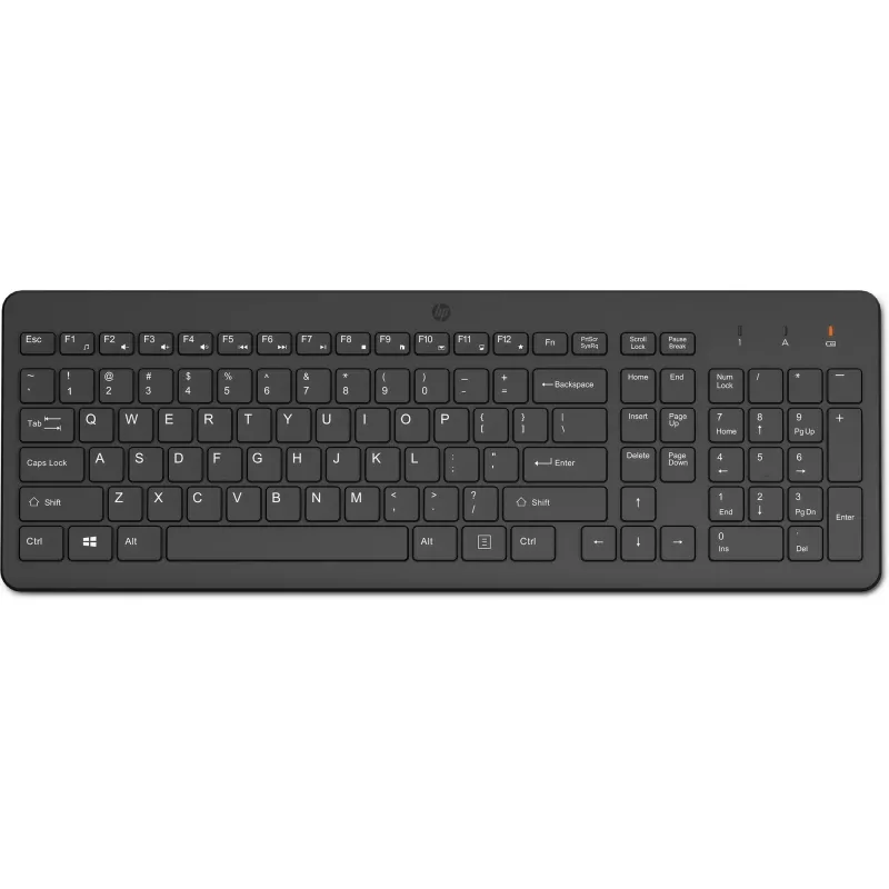 HP belaidė klaviatūra su 2.4 GHz RF, pilno dydžio, membraninė, juoda