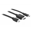 Adapterinis kabelis DeLOCK 85830 HDMI Type A HDMI Mini DisplayPort USB Type-C juodas