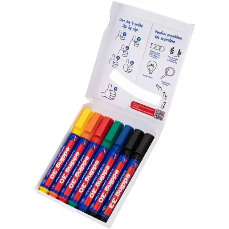 Permanentiniai žymekliai Edding Colourful Flipchart Kit įvairių spalvų 7 vnt.