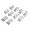 Hama 00300028 RJ45 tinklo jungtys Cat6a STP, sidabrinės/permatomos, 10 vienetų paketas