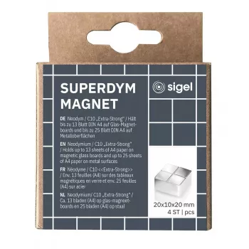 Sigel BA705 neodimio magnetas kvadratinis sidabrinis 20x20x10 mm (4 vnt.)