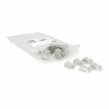 ACT CAT6A praeinamas ekranuotas RJ45 modulinis jungtis, auksiniai kontaktai, sidabrinis permatomas