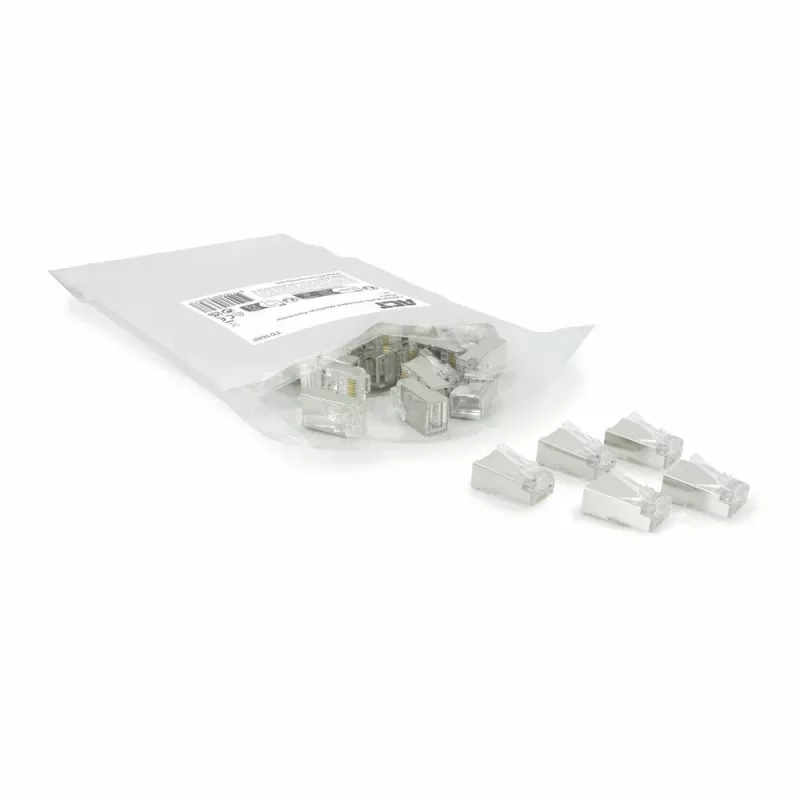 ACT CAT6A praeinamas ekranuotas RJ45 modulinis jungtis, auksiniai kontaktai, sidabrinis permatomas