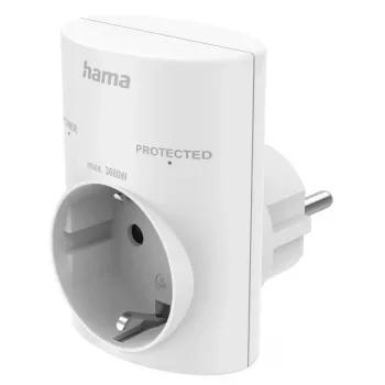 Hama 00223324 kištukinis adapteris su apsauga nuo viršįtampių, tipas F, baltas