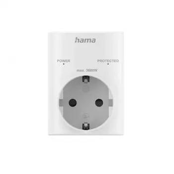 Hama 00223324 kištukinis adapteris su apsauga nuo viršįtampių, tipas F, baltas