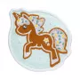LAUT MAGMOJI BADGE – Unicorn Cookie Christmas Edition, PVC ir silikonas, ruda/šviesiai mėlyna, 1 vnt.