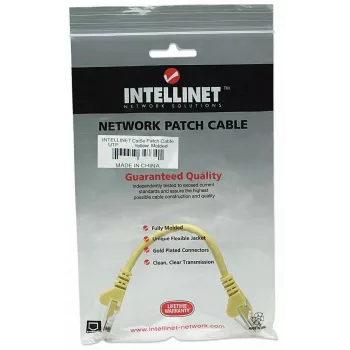 Intellinet tinklo jungiamasis kabelis Cat5e, 0,5 m, geltonas, CCA, U/UTP, PVC, RJ45, paauksuoti kontaktai, be užkablių, su apsauginiu gaubteliu, viso gyvenimo garantija