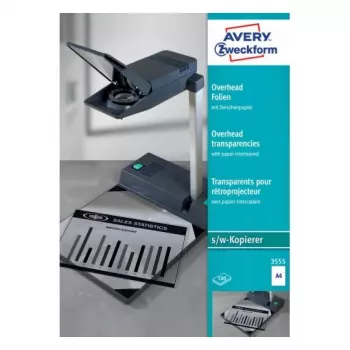 Skaidri spausdinimo plėvelė lazeriniams spausdintuvams A4 Avery 3555
