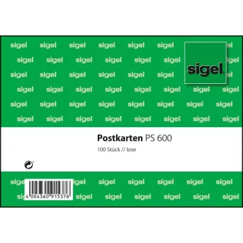 Kortelės indeksinės Sigel PS600 Žalia Balta 100 vnt