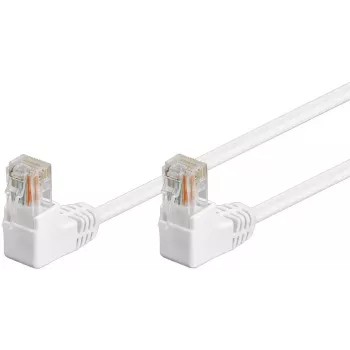 Pataisos laidas Goobay CAT 5e 2x 90° kampu U/UTP baltas 10 m