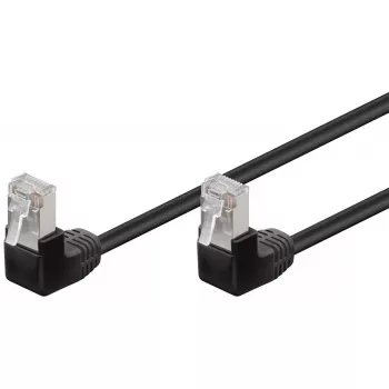 Goobay CAT 5e jungiamasis laidas 2x 90° kampu F/UTP juodas 2 m