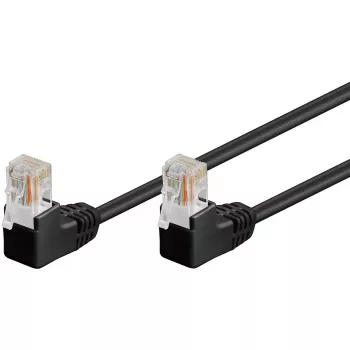 Pataisymo laidas Goobay CAT 5e 2x 90° kampu U/UTP juodas 3m