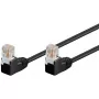 Pataisymo laidas Goobay CAT 5e 2x 90° kampu U/UTP juodas 3m