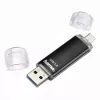 Hama Laeta Twin USB atmintukas, USB 3.0, 128 GB, 40 MB/s, juodas