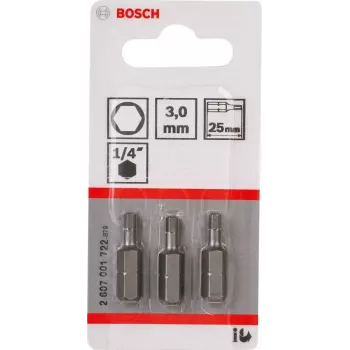Bosch 2607001722 antgalis atsuktuvui extra hard Hex 3 mm 25 mm 3 vnt.