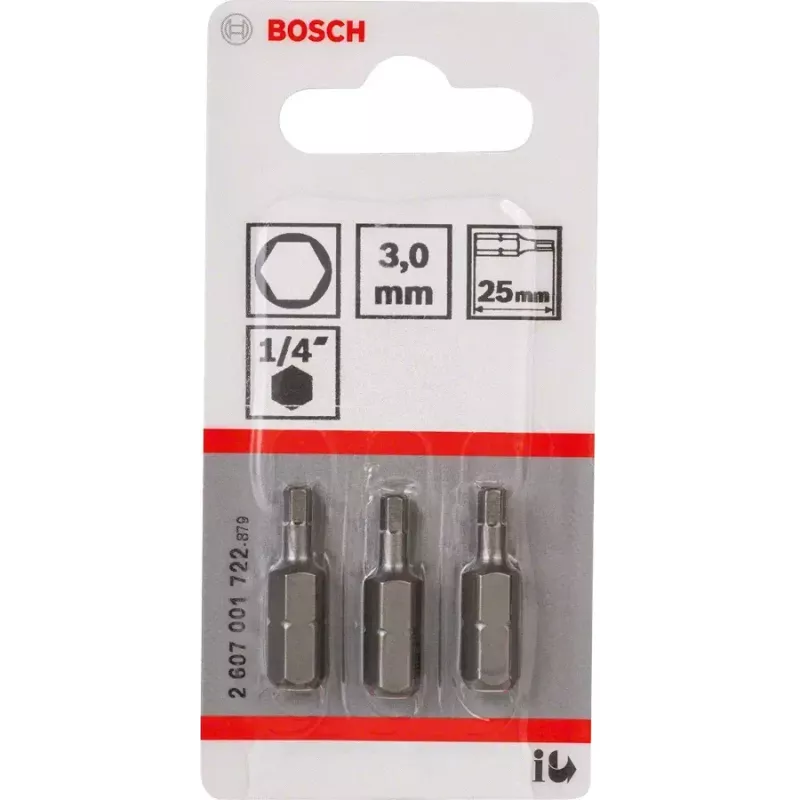 Bosch 2607001722 antgalis atsuktuvui extra hard Hex 3 mm 25 mm 3 vnt.