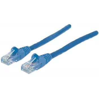 Intellinet tinklo pataisos laidas, Cat6, 20 m, mėlynas, CCA, U/UTP, PVC, RJ45, auksuoti kontaktai, su užraktu, su gaubtu, viso gyvenimo garantija