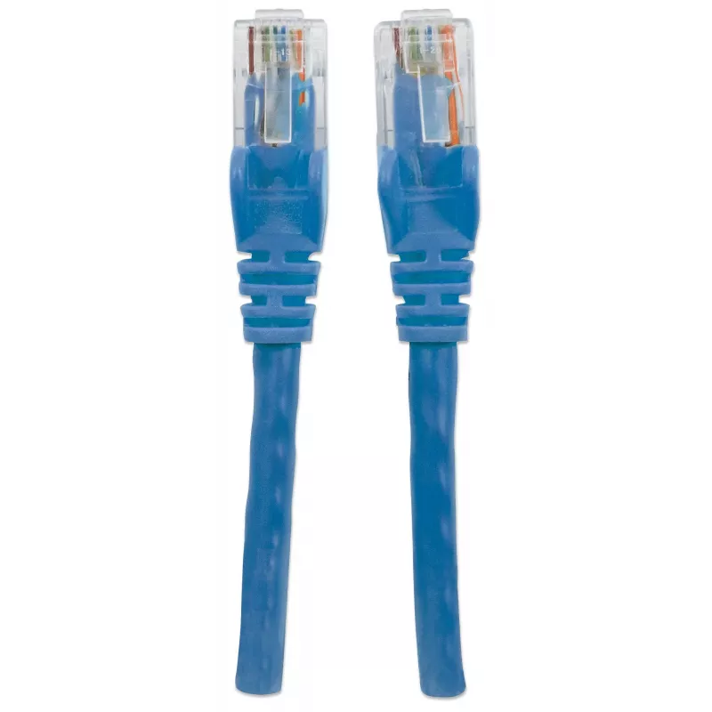 Intellinet tinklo pataisos laidas, Cat6, 20 m, mėlynas, CCA, U/UTP, PVC, RJ45, auksuoti kontaktai, su užraktu, su gaubtu, viso gyvenimo garantija