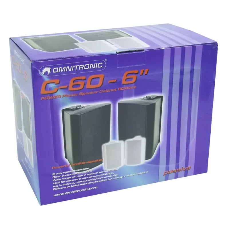 Pasyvus 2 krypčių garsiakalbis Omnitronic 11036718 juodas 50 W